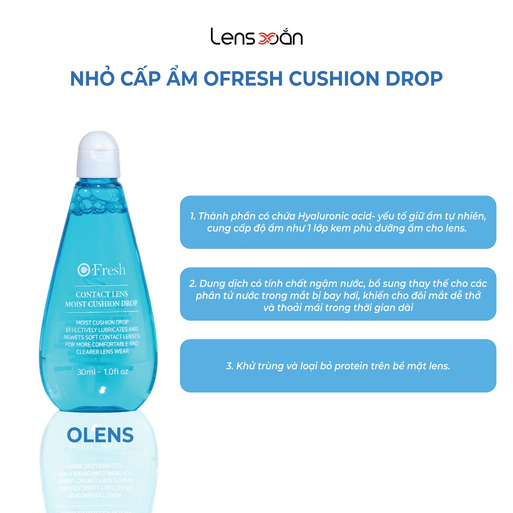 Ngâm lens và cấp ẩm LENS XOẮN dung dịch chăm sóc mắt áp tròng chính hãng OLENS OFRESH