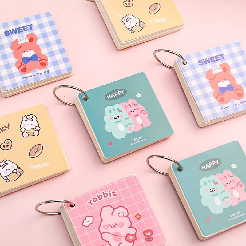 Flashcards ghi chú từ vựng, khoen từ vựng, sổ ghi chép