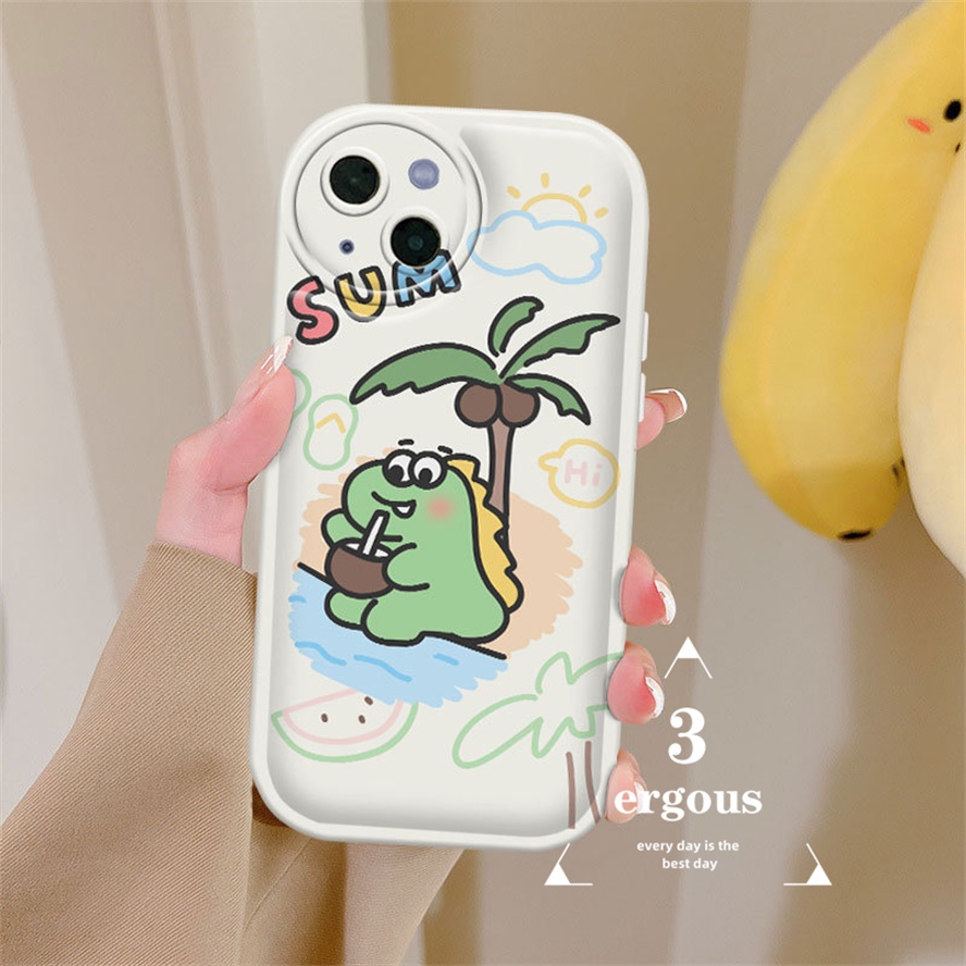 Ốp Điện Thoại Mềm In Hình Khủng Long Hoạt Hình Cho iPhone 14 13 12 11 Pro Max SE2020 X XR Xs Max 7 8 Plus