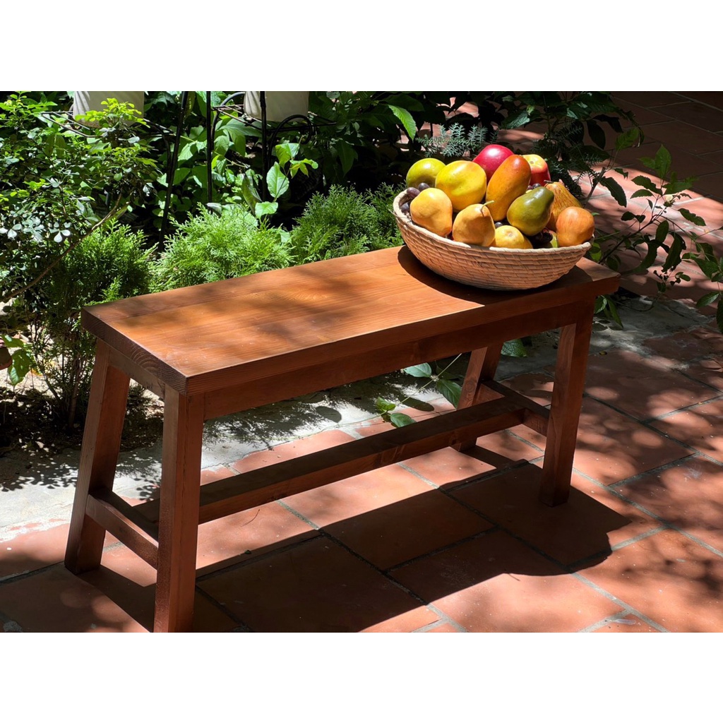 Ghế băng dài bằng gỗ tự nhiên dài 80cm, 1m, 1m2  để ban công, hành lang đi giày