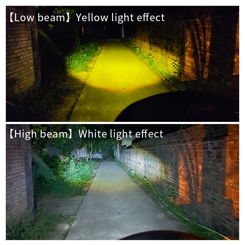 Đèn Pha Siêu Sáng H4 H6 BA20d AC DC12V-80V 8000LM Hai Màu Trắng + Vàng Cho Xe Máy Mio125