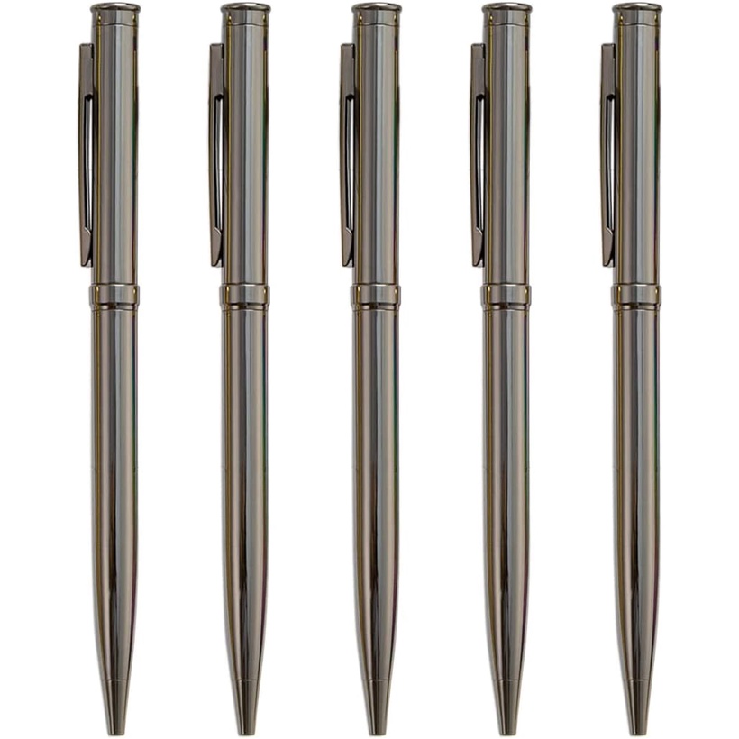 Set 5 Bút Bi Mực Đen Ngòi 1.0mm Có Thể Thu Gọn Tiện Dụng