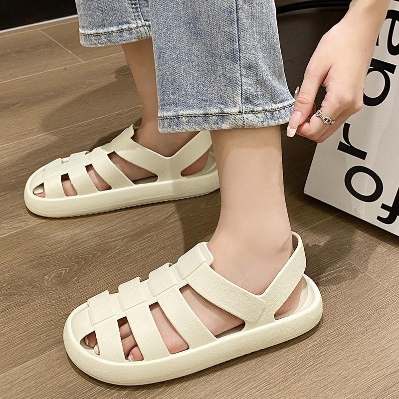 FZ003-A0 Dép nữ đế  mềm êm chân học sinh  bít mũi che nắng dép mùa hè cực xinh trơn