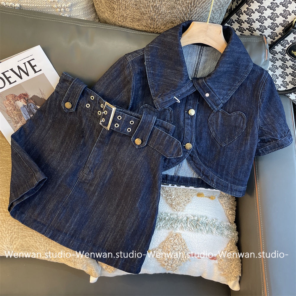 Bộ Áo Váy Denim Cao Cấp Phong Cách Thời Trang Mùa Hè Mới 2022