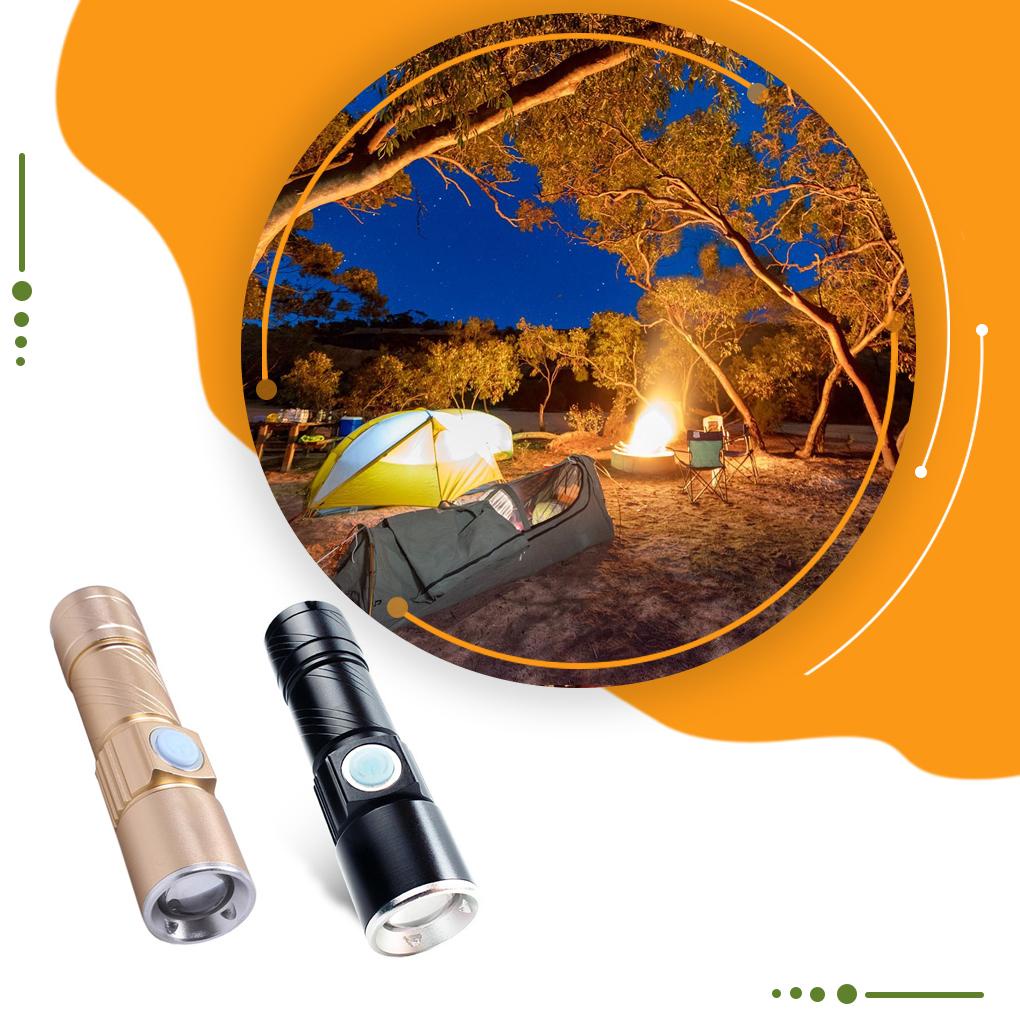 Đèn Pin Sạc USB Q5 3 Chế Độ Sáng Tiện Dụng