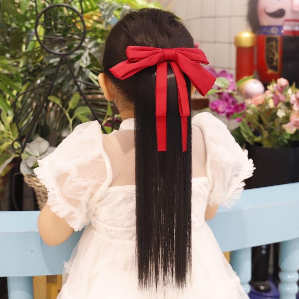 Dây Buộc Tóc Đuôi Ngựa Thẳng Dài Mềm Mịn Chất Lượng Cao Thời Trang Dùng Làm Đạo Cụ Chụp Ảnh