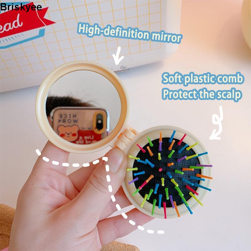 🎶Lược Gấp Kèm Gương Mini Phong Cách Hàn Quốc Dễ Thương - Shop Giao Mẫu Ngẫu Nhiên