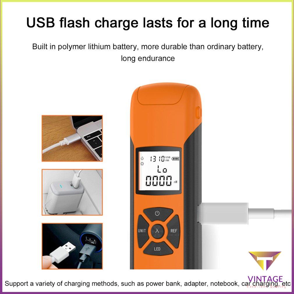 Máy đo công suất quang mini Fc/Sc/St sợi USB có đèn pin