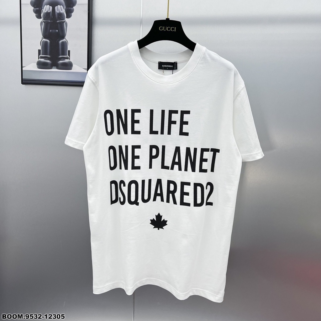 Áo Phông Nam Đen Trơn In Chữ DSQ Vải Mềm Mịn - Áo Thun Nam DSQ Chữ Màu Cao Cấp