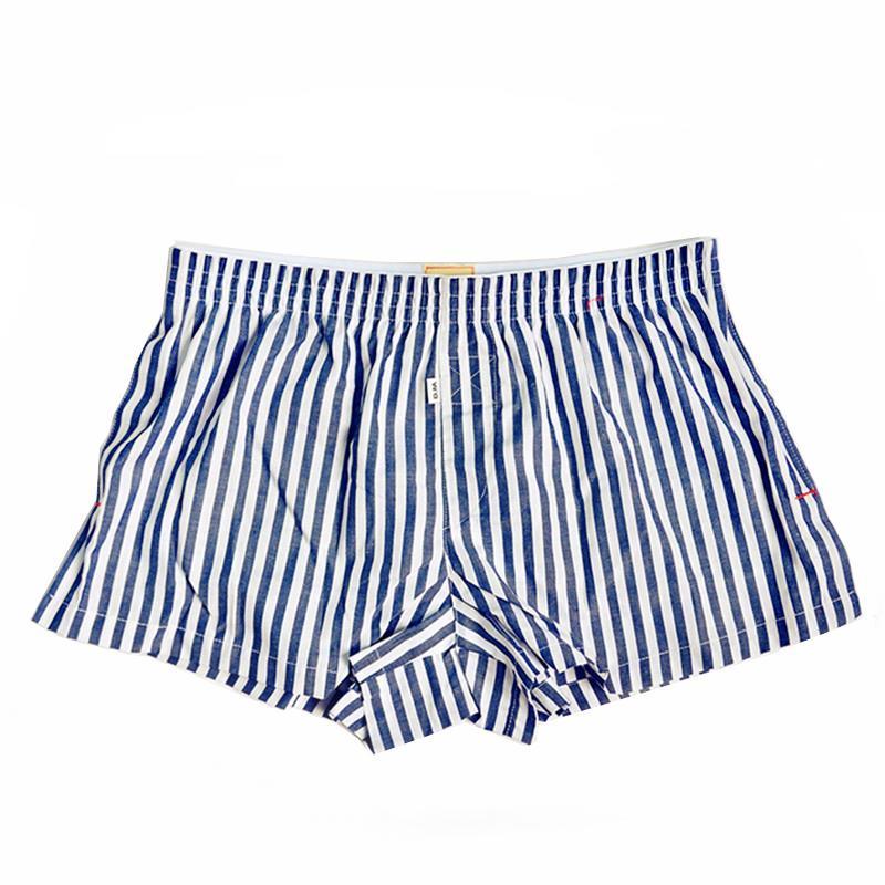 N001 Quần lót nam thời trang eo thấp Quần bò sọc quần nhà cotton lỏng lẻo Quadrants Flat Angle Cộng với kích thước Sleeppants