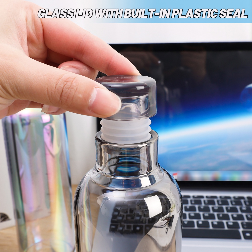 Bình Nước Thủy Tinh Dày Dung Tích 500ml Có Thang Đo Thời Gian Chống Rò Rỉ