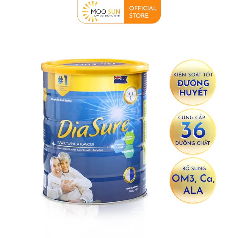 Sữa non DiaSure chính hãng lon 850g - Cung cấp dinh dưỡng toàn diện cho người bị tiểu đường