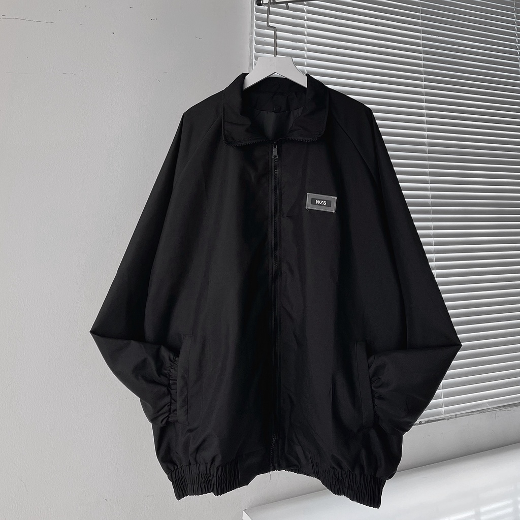 Áo khoác dù 2 lớp WZS V1 có tag cao su nhiều màu form rộng unisex nam nữ_SSSTore