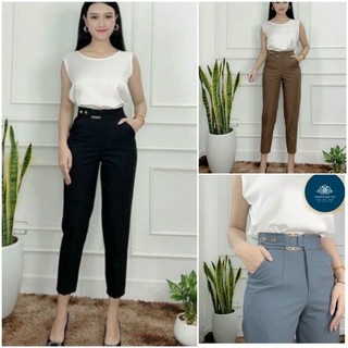 Quần baggy nữ công sở đại lưng 2 cúc bấm cạp cao-tcs-mã 3331
