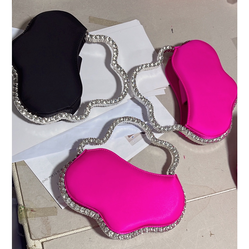 Ví Cầm Tay Đính Kim Cương Giả Thiết Kế Mới Cao Cấp Thời Trang