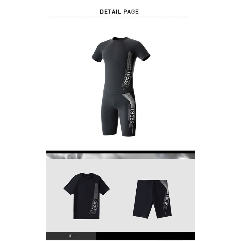 BBB Male Professional Swimsuit Men's Large Size Two Piece Separate Training Swimsuit