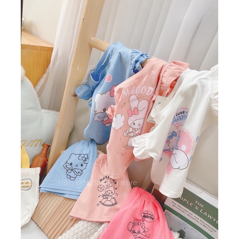 Bộ meo meo tay cánh tiên bé gái