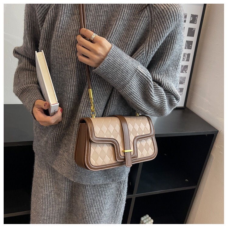 Túi đeo chéo , đeo vai nữ họa tiết da vân hình thoi hàng mới 2023 nổi bật SL75