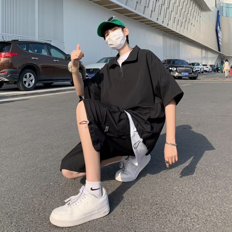 Áo Thun POLO Tay Ngắn Và Quần Lửng Đơn Giản Thời Trang Mùa Hè Dành Cho Nam