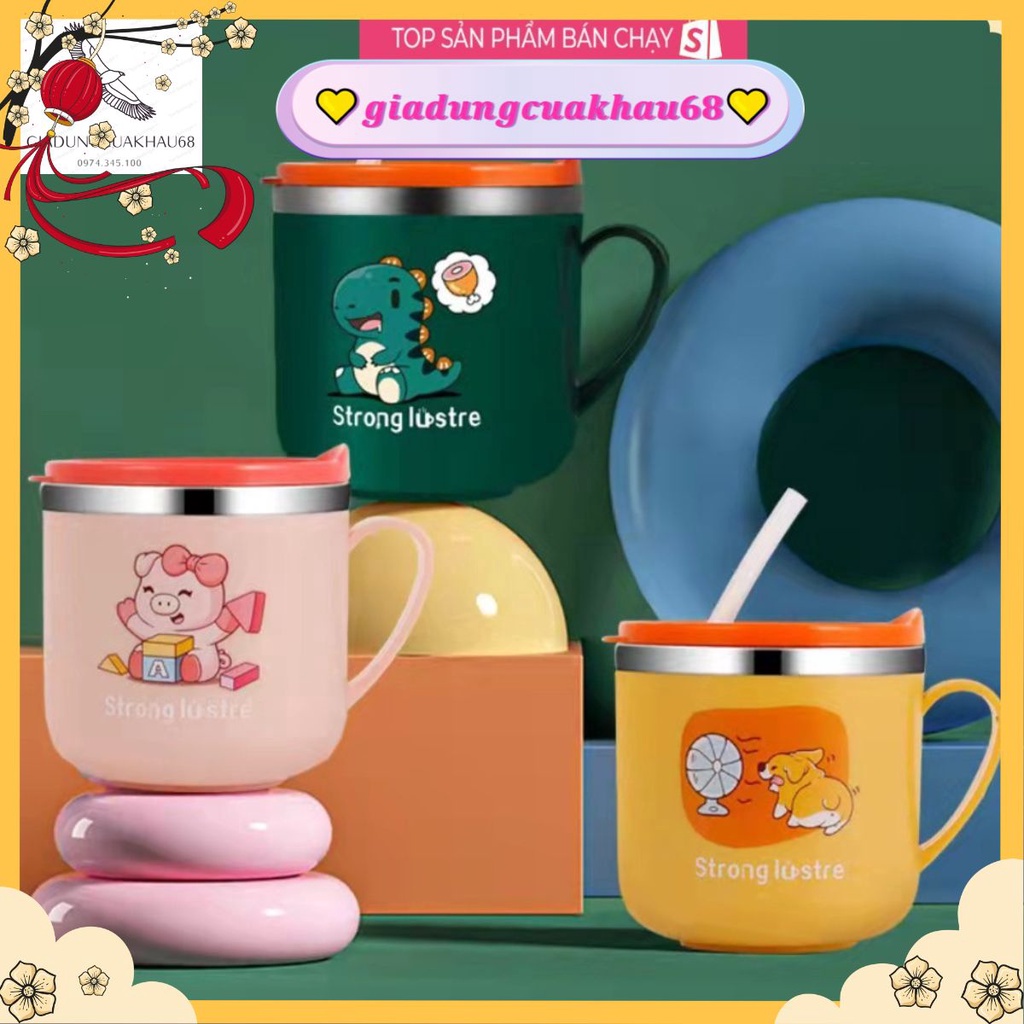 Cốc Uống Nước Giữ Nhiệt Inox Có Nắp Đậy Chống Đổ Cho Bé Giá Rẻ💛𝒈𝒊𝒂𝒅𝒖𝒏𝒈𝒄𝒖𝒂𝒌𝒉𝒂𝒖𝟔𝟖💛