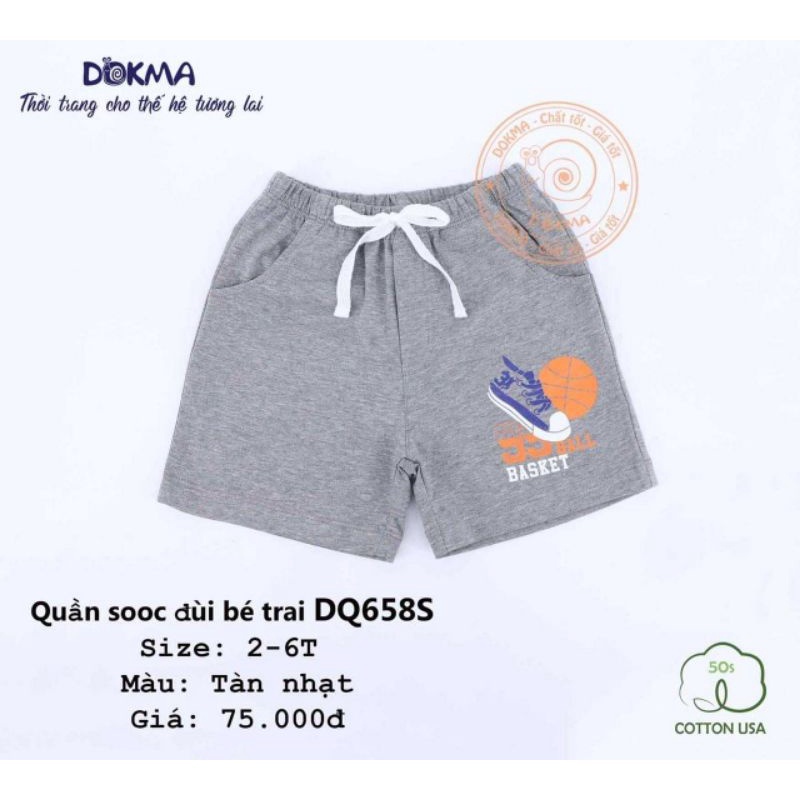 SALE 20% Quần đùi, quần short cotton bé trai Dokma DQ1368