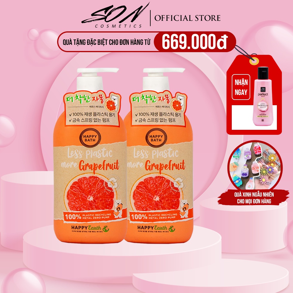 Sữa tắm tinh chất Hương Bưởi thiên nhiên Happy Bath Grapefruit Essence Body Wash 900g