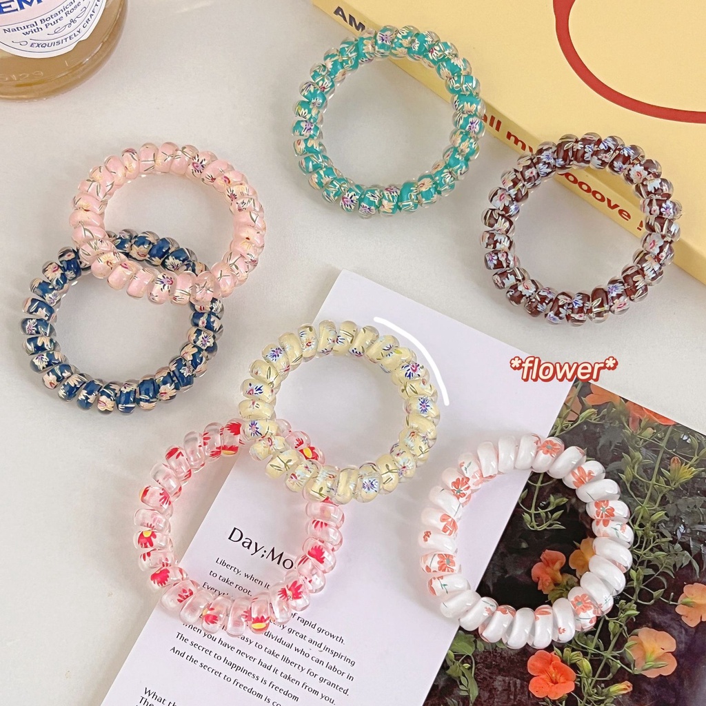 Dây Buộc Tóc YoYo Họa Tiết Hoa Màu Kẹo Trong Suốt Dễ Thương Cho Nữ