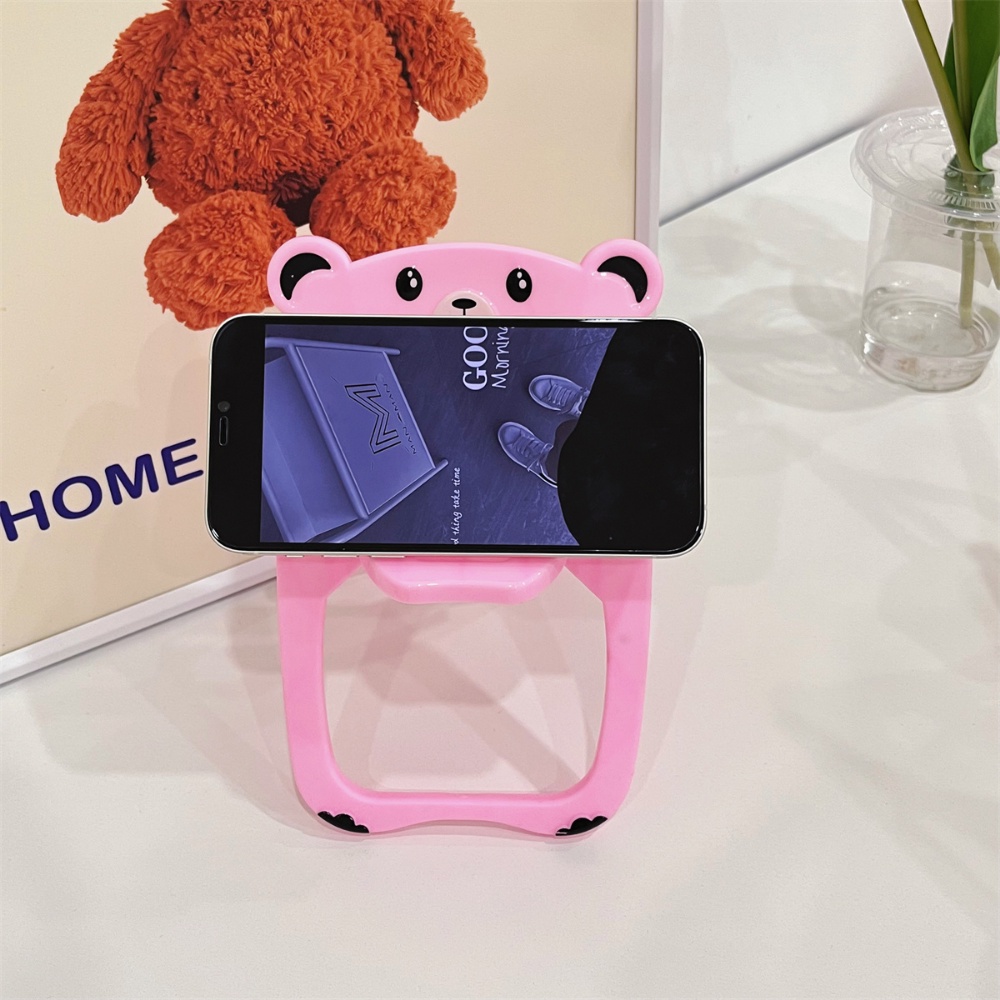 Giá Đỡ Điện Thoại Bằng Silicon Họa Tiết Gấu Hoạt Hình Dễ Thương