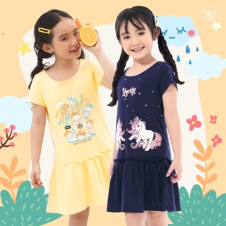 Váy Đầm Xinh Cho Bé Gái Dáng Suông Thun Cotton Elsa Pony Mặc Đi Học 3-11 Tuổi Size Đại (10kg- 35kg)