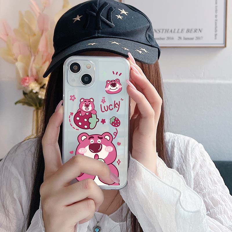 Ốp lưng iphone trong lỗ viền Gấu dâu tây /6s/6splus/7/7plus/8/8plus/x/xr/xs/11/12/13/pro/max/plus/promax TLV2005