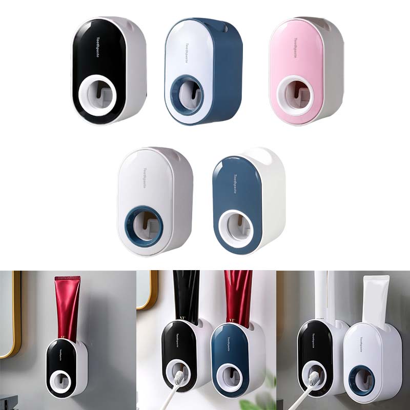 Household Toothpaste Dispenser Bathroom Accessory Set Toothbrush Holder Wall Mount Bracket Bathroom Accessories CRD