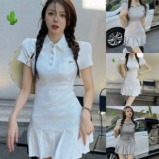 Váy polo xếp ly đuôi cá thun tixi dày dặn