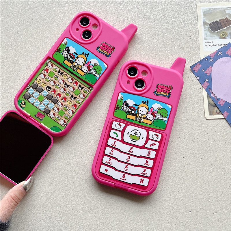 NOKIA Ốp Điện Thoại Mềm Nắp Lật Mặt Gương In Hình Trò Chơi Sanrio Friend Dễ Thương Cho iPhone 14 13 12 11 Pro Max 14promax