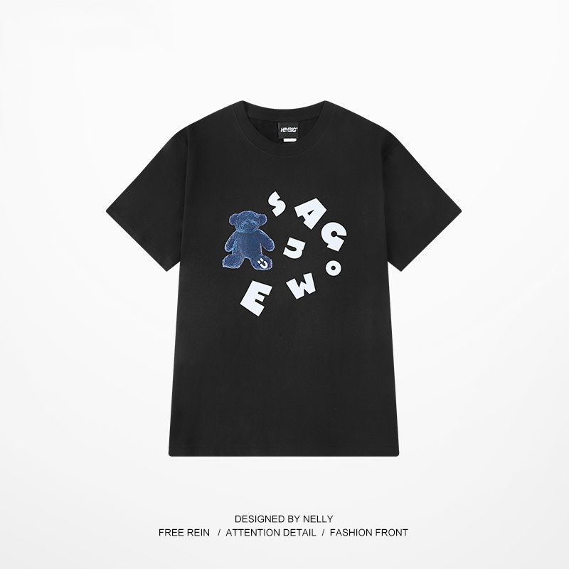 Áo thun Nelly ngắn tay in hình "BEAR SAG" áo phông