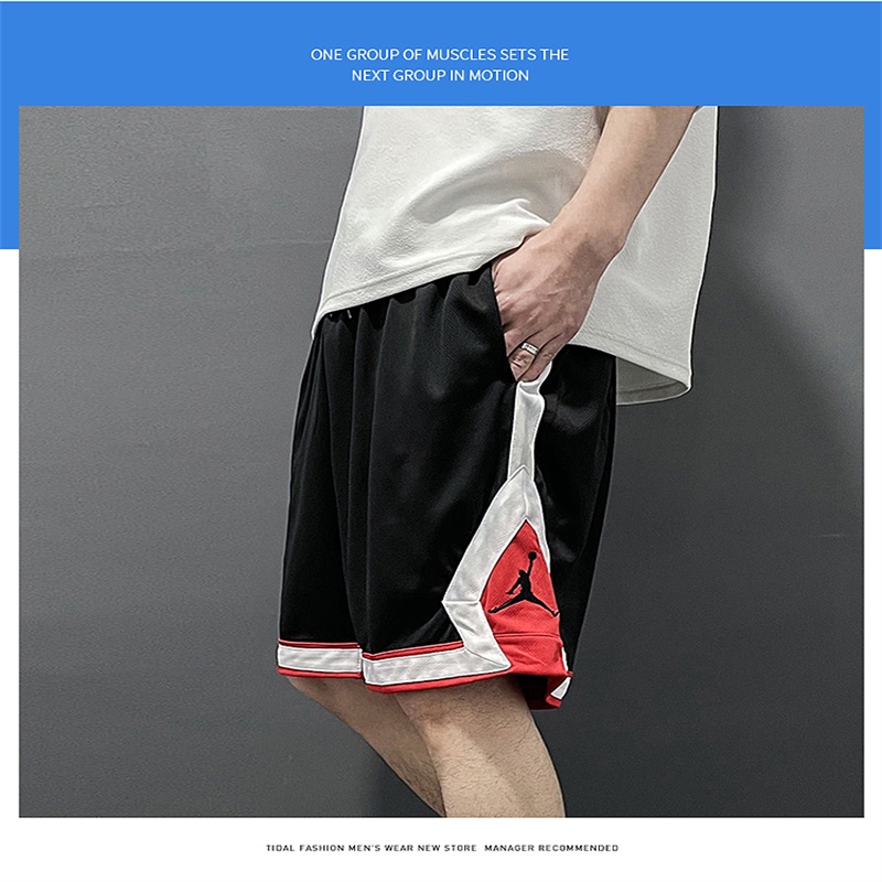 Quần Short Thể Thao Nike 100% Vải Lụa Lạnh Nhanh Khô Thêu Họa Tiết Cá Tính Cho Nam