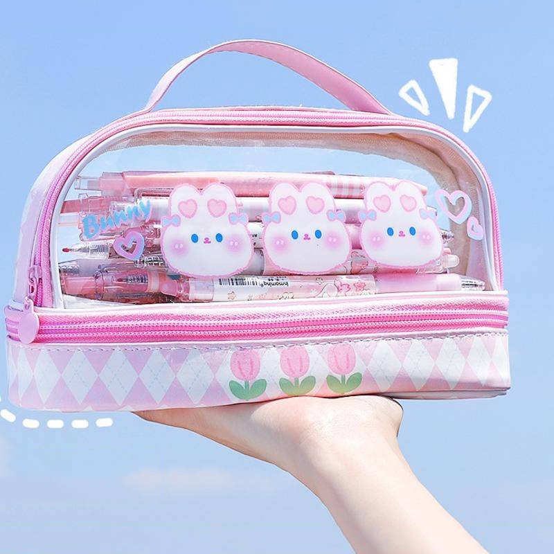 Túi Đựng Bút / Mỹ Phẩm Sức Chứa Lớn Thiết Kế Dễ Thương Tiện Dụng Cho Học Sinh