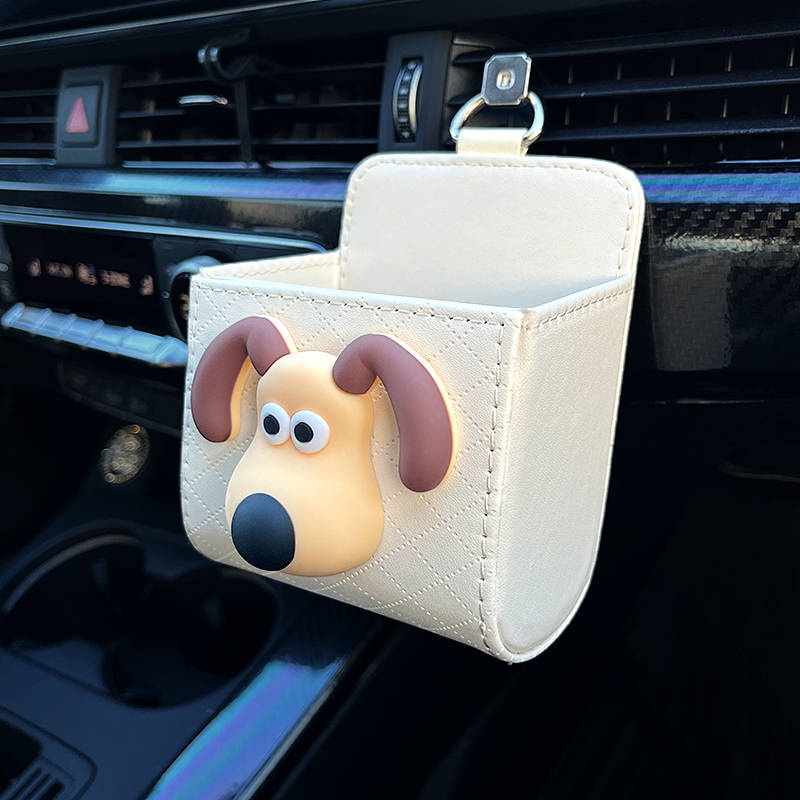 Car Wallace and Gromit Air Outlet Storage Pocket Phone Hanging Bag Creative Car Sundries Storage Box Hanging Storage Same Style Liyp