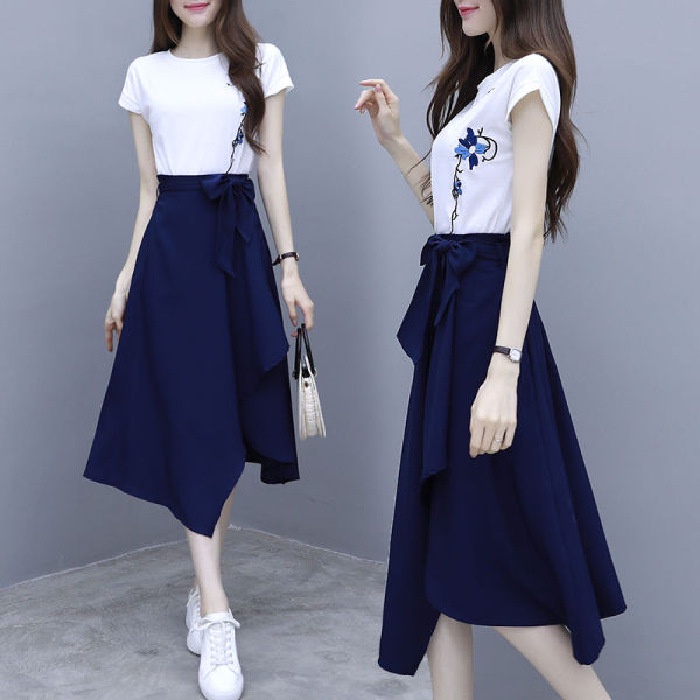 Bộ Đầm Hai Mảnh Phong Cách Hàn Quốc Thời Trang Cho Nữ