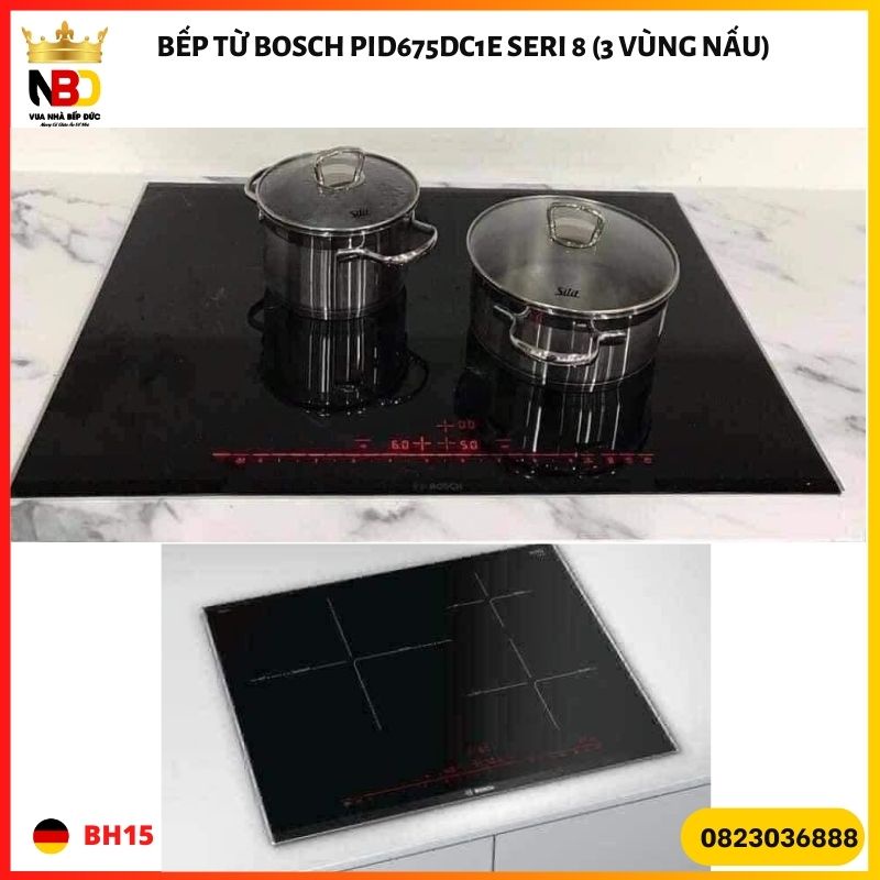 Bếp từ Bosch PID675DC1E seri 8 (3 vùng nấu)