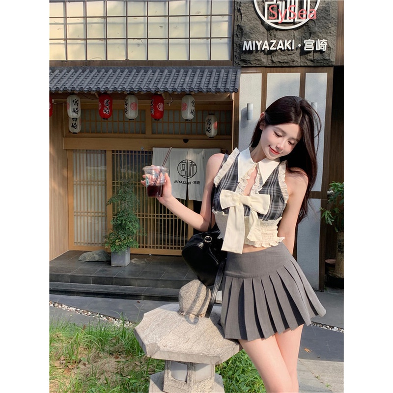 Áo Hai Dây Mùa Hè Phong Cách Hàn Quốc Ngọt Ngào Cho Nữ