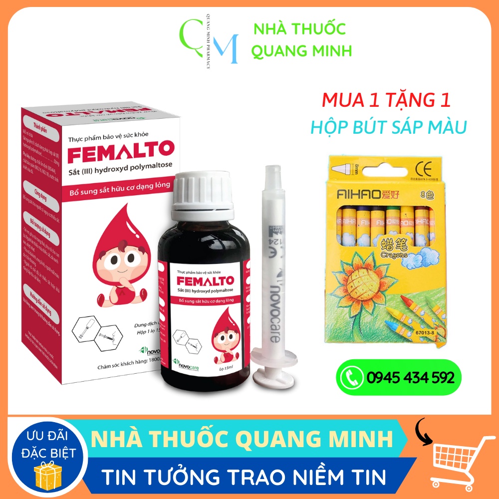 Femalto Lọ 15ml - Bổ sung Sắt cho Trẻ em, bà Bầu và người thiếu Sắt