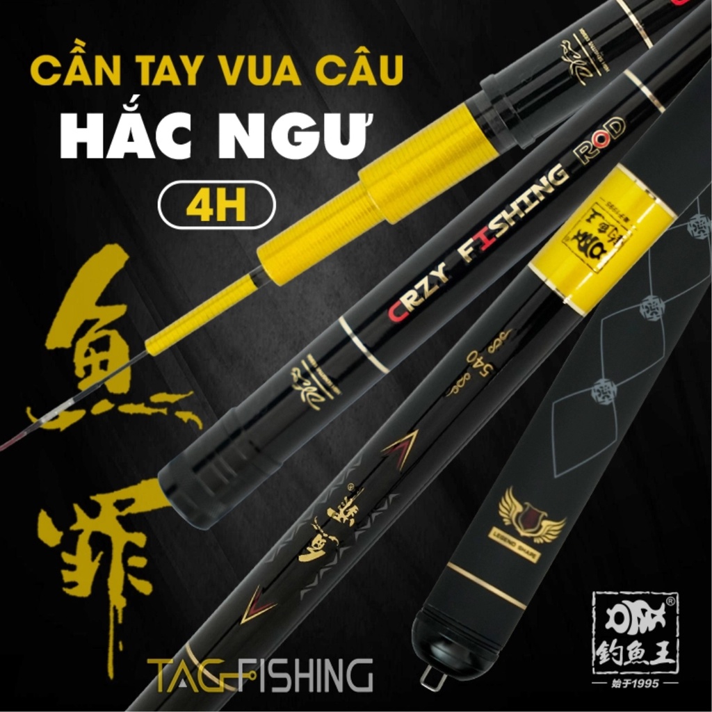 Cần câu tay Hắc Ngư 4H-28i. Cần câu đơn câu đài chính hãng King Fishing. Bảo hành điện tử 2 năm 2 lóng