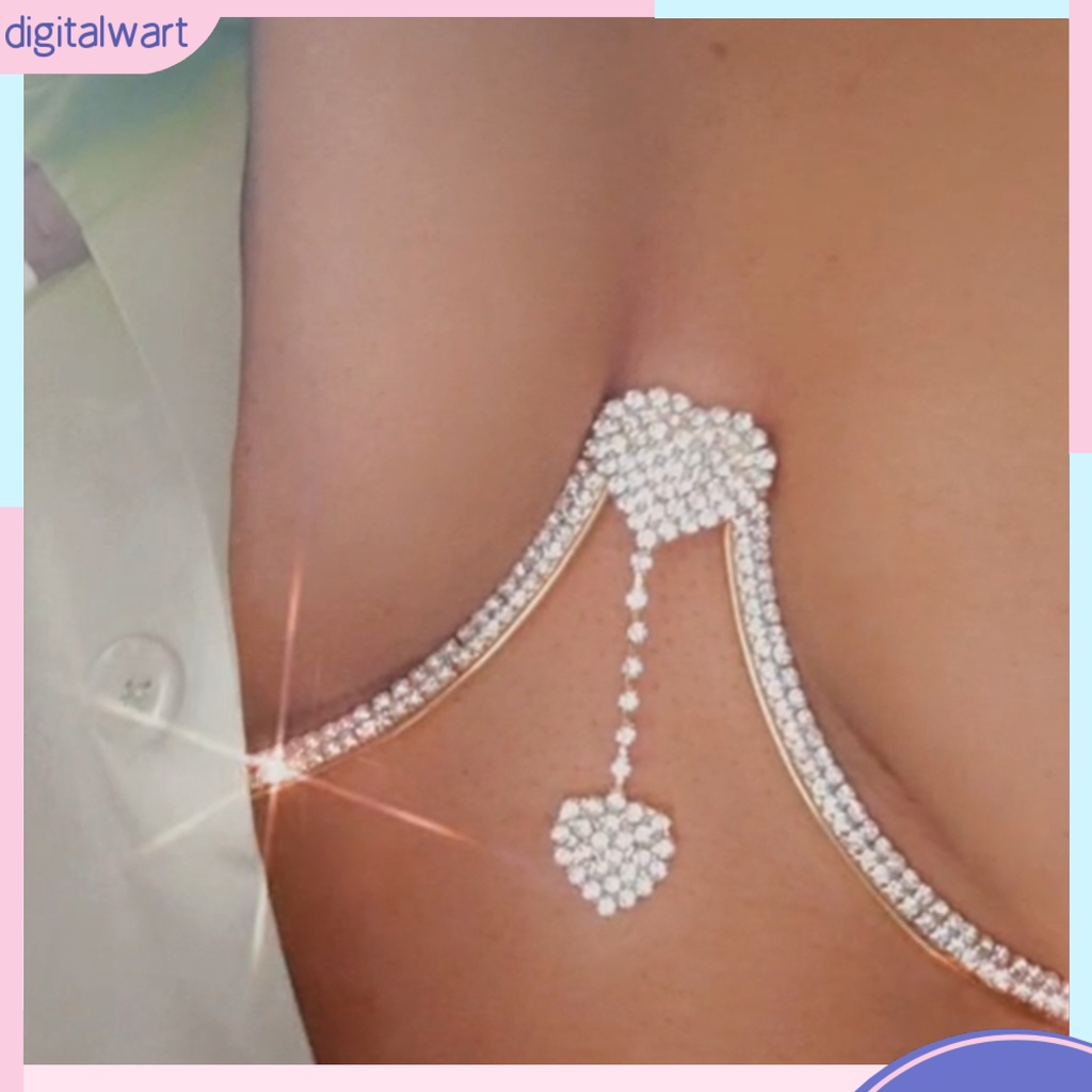 Dây Xích Đôi Trang Trí Áo Ngực Hình Trái Tim Lấp Lánh [DIWA]