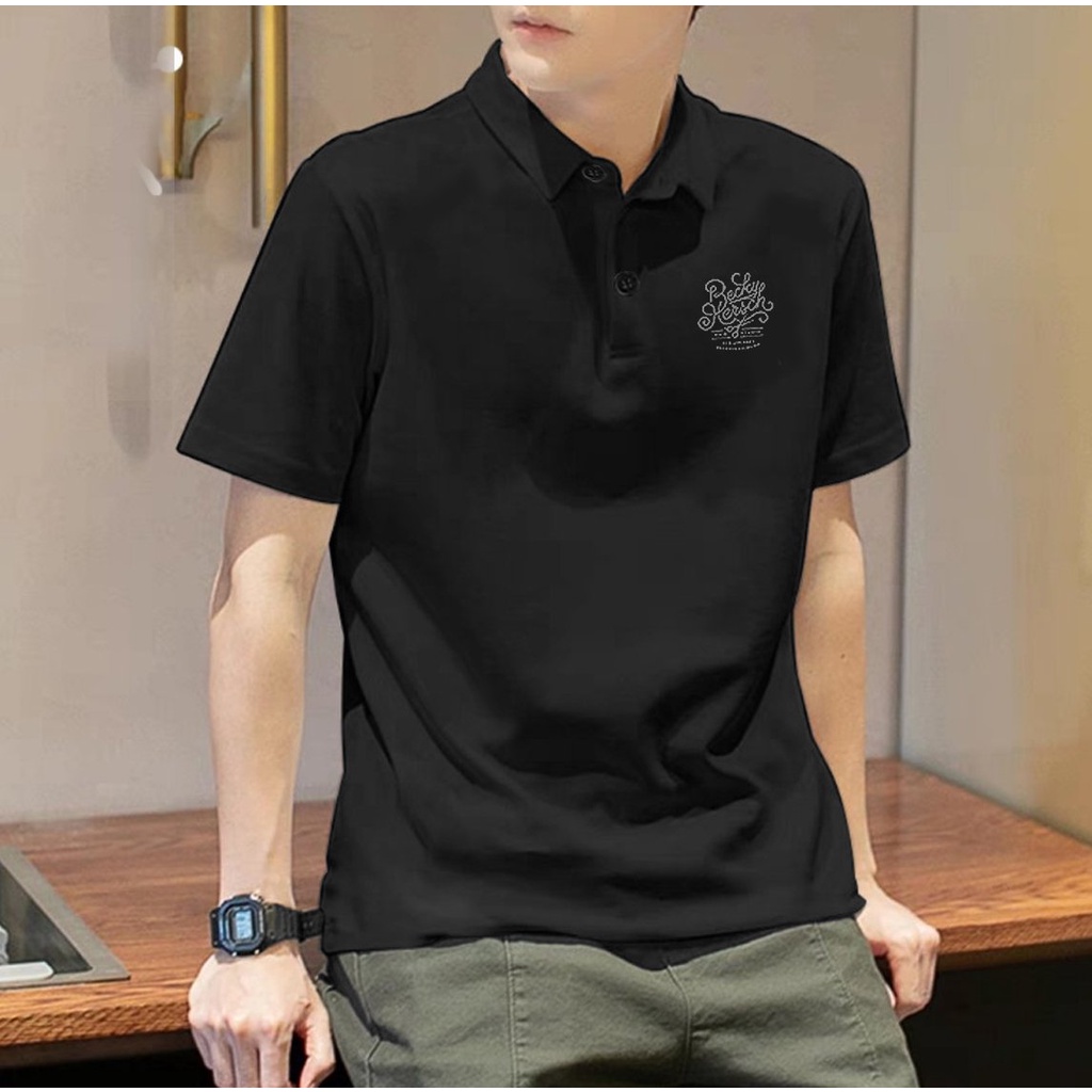 Áo Polo Nam Đen áo thun có cổ Polo phong cách lịch lãm Phông nam cổ trụ in 3D sắc nét chất vải thoáng mát -B&W PK-002