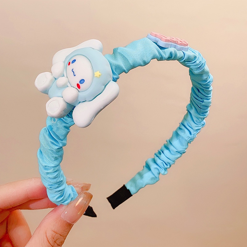 Sanrio Băng Đô Vải Xếp Ly Phong Cách Hàn Quốc Dễ Thương Cho Bé Gái