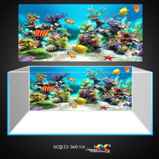 Tranh dán hồ cá 3d - tranh dán bể cá siêu đẹp và nét, có keo sẵn trên bề mặt, in theo KT yêu cầu (AQB22-360)