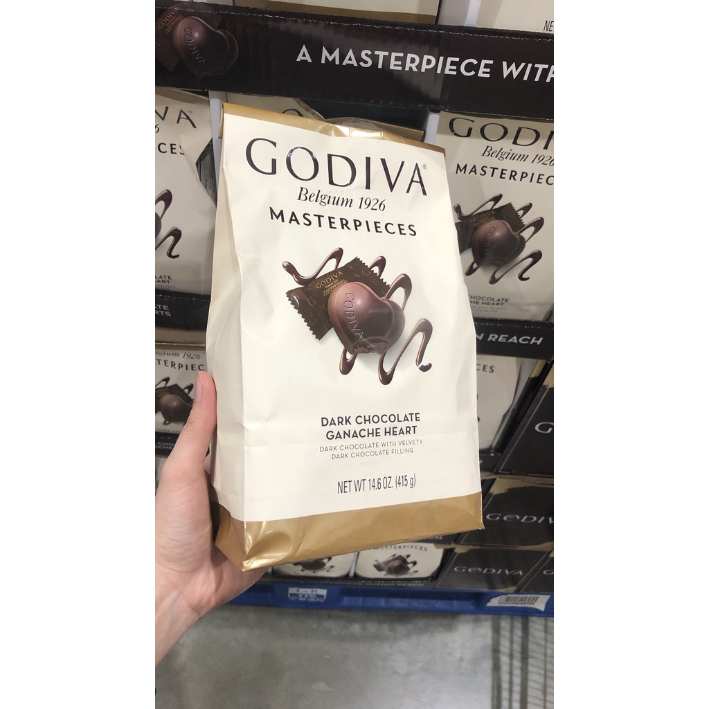 DATE 2024-KẸO SOCOLA ĐEN DARK CHOCOLATE GODIVA BELGIUM 1926 MASTERPIECES 421G - BỈ