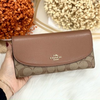 Ví nữ coach dài slim envelope wallet in signature canvas