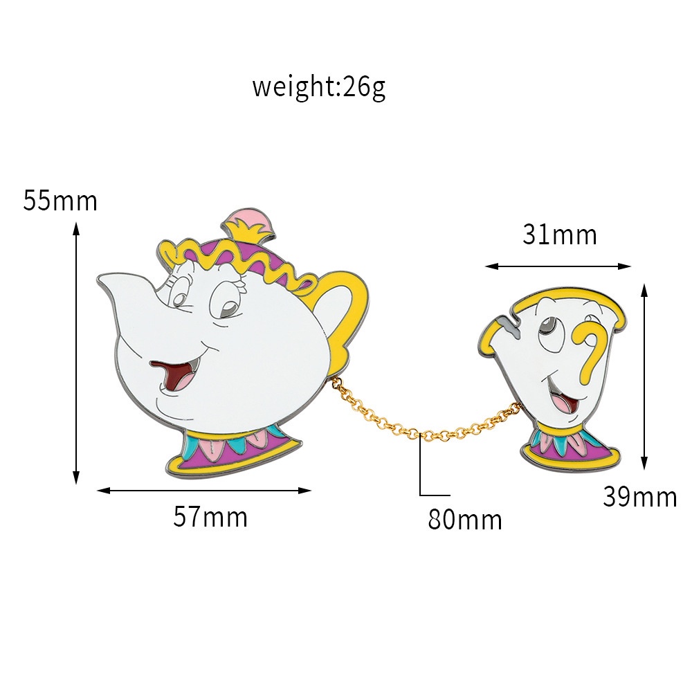 Bà Người Đẹp Và Quái Vật Trong Phim Người Đẹp Và Quái Vật Ghim Cài Áo Kim Loại Hình Ấm Trà / Ấm Trà Độc Đáo