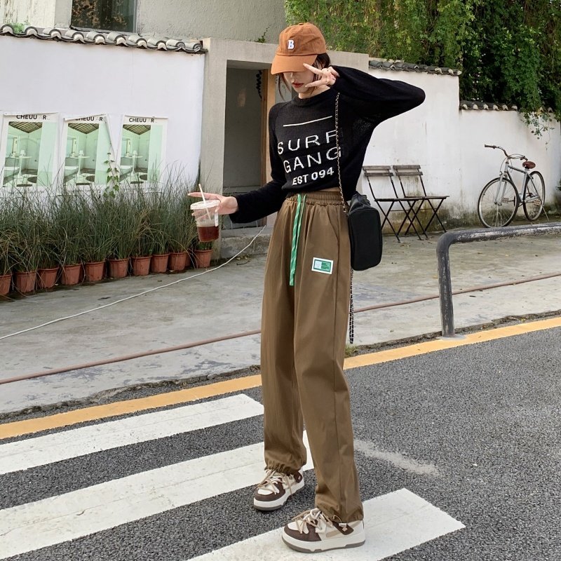 Quần Thể Thao Dây Rút Ống Rộng Thời Trang Hàn Quốc Năng Động Dành Cho Nữ